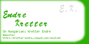 endre kretter business card